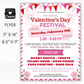 valentines day school festival flyer design